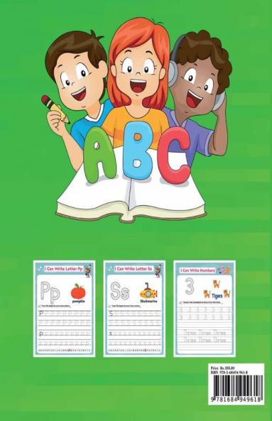 Learn-to-Write Workbook : Practice for Kids with Lines Letters and Numbers for ages 3+ Activity Book