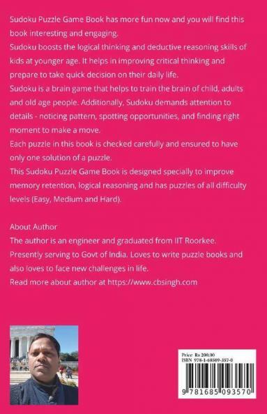 Sudoku Puzzle Game Book Volume 1 : 200 Easy Medium Hard and Extremely Hard Large Print Puzzle Book For Adults - Brain Teasing Puzzles