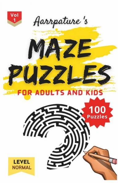 Maze Puzzles Game Book [ Normal Level ] : 100 Maze Puzzles For Kids And Adults [ Volume 1 ]