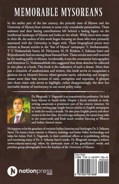 Memorable Mysoreans: A Collection Of Biographical Sketches