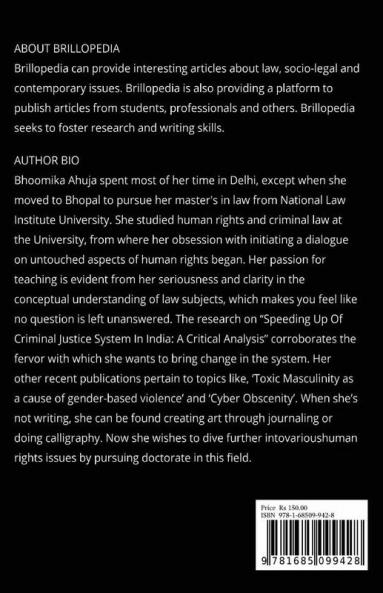SPEEDING UP OF CRIMINAL JUSTICE SYSTEM IN INDIA: A CRITICAL ANALYSIS : Volume 1 Issue 3 of Brillopedia