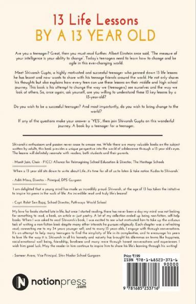 13 Life Lessons By A 13 Year Old: A Book By A Teenager For A Teenager