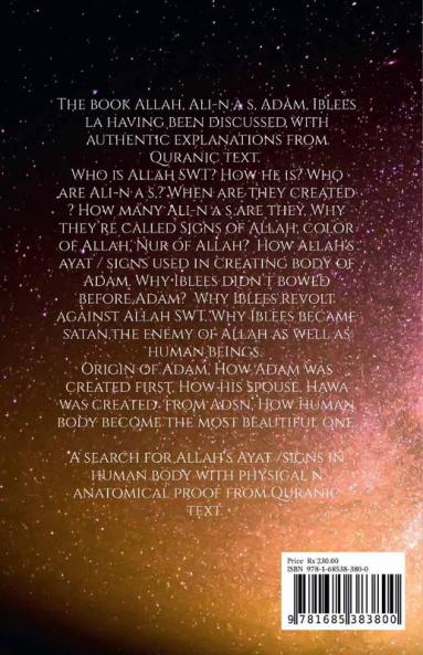Allah Ali-n [a.s.] Adam Iblees [la] : Allah’s ayat in human body. Physical n anatomical proof.