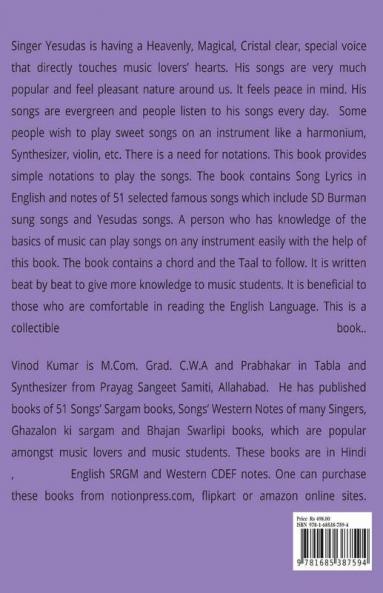 S D Burman Andamp; Yesudas Songs' Western Notes : Songs' Lyrics In English And Notations In Cdef