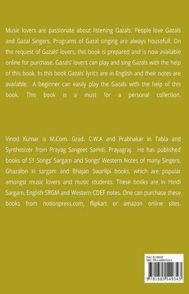 Superhit 51 Gazals' Western Notes: Gazals' and Nazams' in English and Western Notes