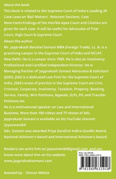 Bail Matters' Supreme Court’s Latest Leading Case Laws Case Notes- Facts- Findings Of Apex Court Judges And Citations