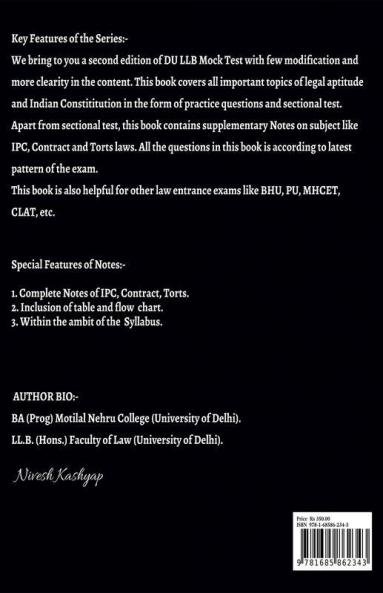 Du Llb Mock Test: Du Ll.B. Book