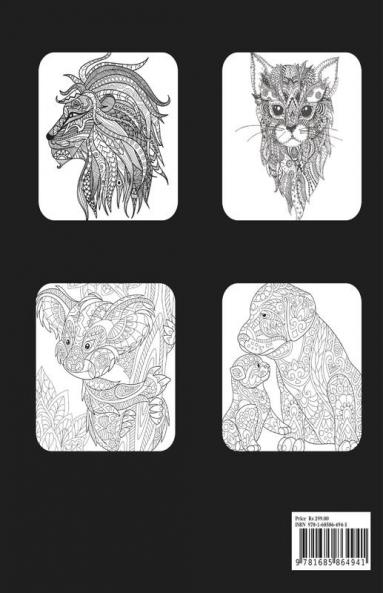Adult Coloring Book Animals : Stress Relieving Designs Animals Fun Easy and Relaxing Coloring Pages for Animal Lovers