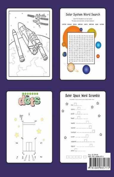 Space Coloring And Activity Book For Kids Ages 4-8: Solar System Coloring Dot To Dot Mazes Word Search And More! Kids Space Activity Book