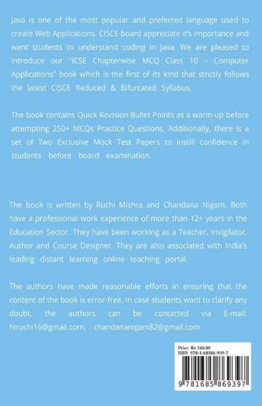 Icse Chapterwise Mcqs: Class 10 Computer Application