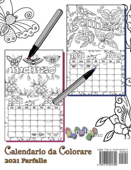 Calendario da Colorare 2021 Farfalle