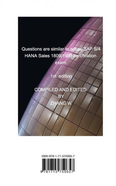 SAP S/4HANA Sales Upskilling Certification Exam (C_TS460_1909 C_TS460_1809)