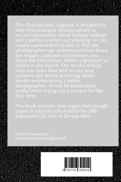 Photography Log Book
