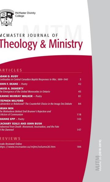 McMaster Journal of Theology and Ministry: Volume 20 2018-2019