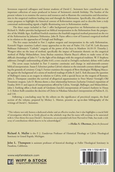 Biblical Interpretation in the Era of the Reformation