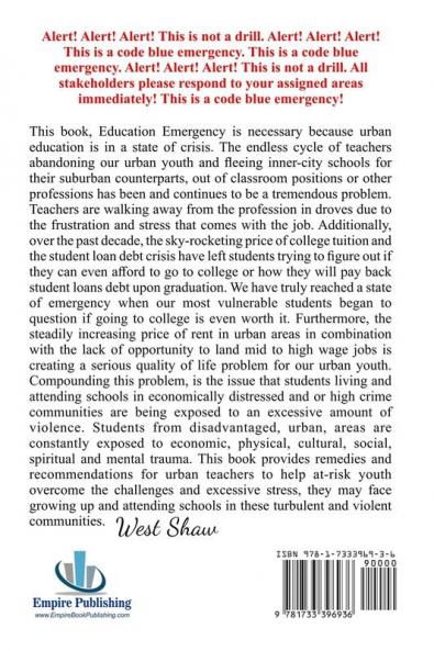 Education Emergency: Closing the Achievement Gap for At-Risk and Minority Youth in Urban Schools