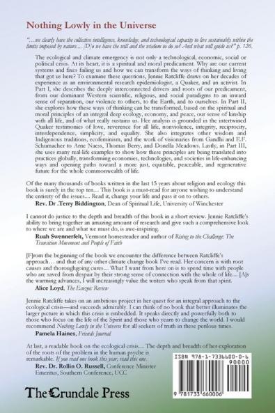 Nothing Lowly in the Universe: An Integral Approach to the Ecological Crisis