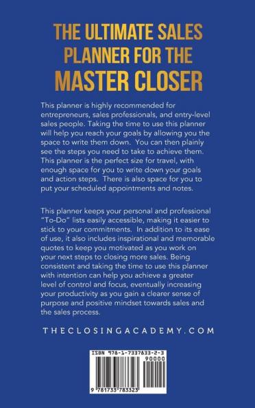 The Ultimate Sales Planner For The Master Closer