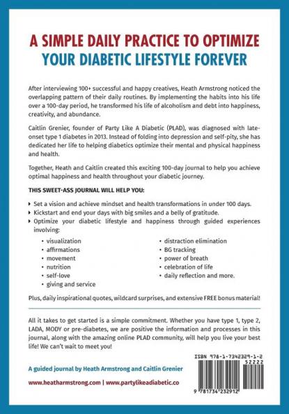 Sweet-Ass Journal to Optimize Your Diabetic Lifestyle in 100 Days: Guide & Journal: A Simple Daily Practice to Optimize Your Diabetic Lifestyle Forever - Type 1 Type 2 LADA MODY and Prediabetes