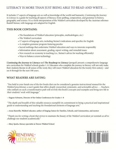 Continuing the Journey to Literacy: A Guide to Teaching Language Arts in Waldorf Schools Grades 4 through 8