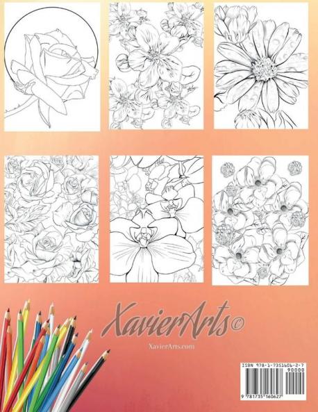 Beautiful Flowers Coloring Book