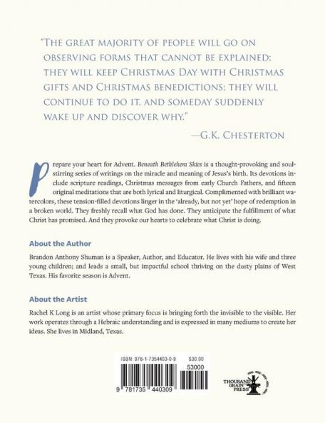 Beneath Bethlehem Skies: 26 Advent Meditations Upon the Miracle and Meaning of Jesus's Birth