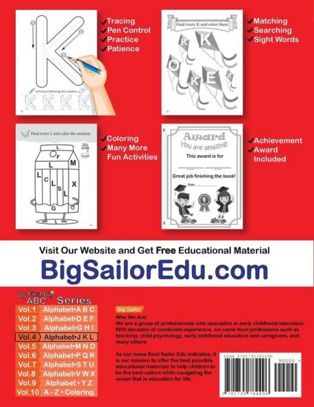 My First Big ABC Book Vol.4: Preschool Homeschool Educational Activity Workbook with Sight Words for Boys and Girls 3 - 5 Year Old: Handwriting ... Read Alphabet Letters (Preschool Workbook)