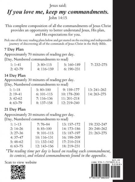 Every Commandment of Jesus Christ In The Holy Bible (Large Print)