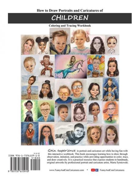 How to Draw Portraits and Caricatures of Children: Coloring and Tracing Workbook