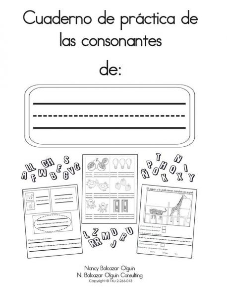 Cuaderno de práctica de las consonantes