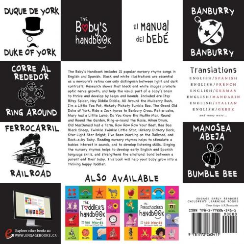 The Baby's Handbook: Bilingual (English / Spanish) (Inglés / Español) 21 Black and White Nursery Rhyme Songs Itsy Bitsy Spider Old MacDonald ... Early Readers: Children's Learning Books