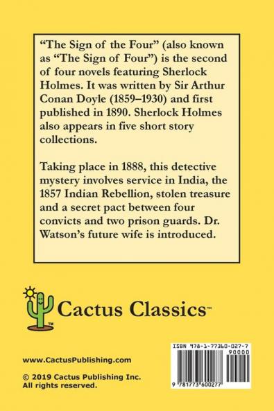 The Sign of the Four (Cactus Classics Large Print): 16 Point Font; Large Text; Large Type