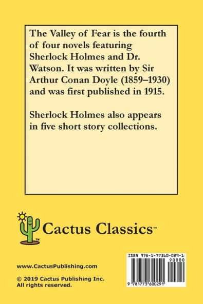 The Valley of Fear (Cactus Classics Large Print): 16 Point Font; Large Text; Large Type