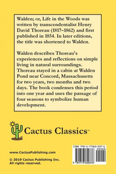 Walden; or Life in the Woods (Cactus Classics Large Print)