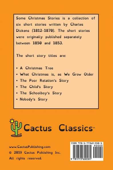 Some Christmas Stories (Cactus Classics Dyslexic Friendly Font): 6 Short Stories; 12 Point Font; Dyslexia Edition; OpenDyslexic