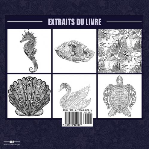 Livre de Coloriage Pour Adultes sur le Theme de la Faune Marine
