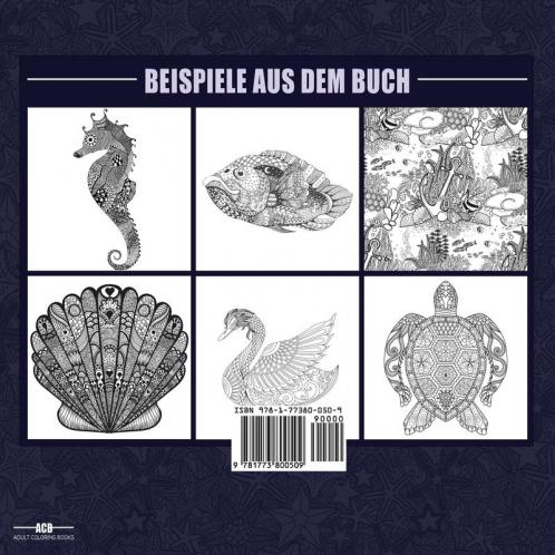 Malbuch fur Erwachsene mit Meereslebewesen
