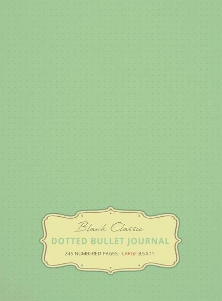Large 8.5 x 11 Dotted Bullet Journal (Sea Foam Green #16) Hardcover - 245 Numbered Pages