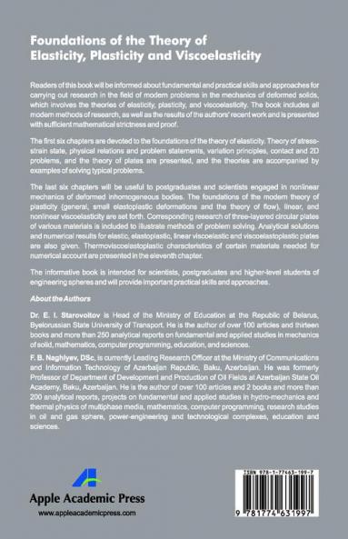 Foundations of the Theory of Elasticity Plasticity and Viscoelasticity