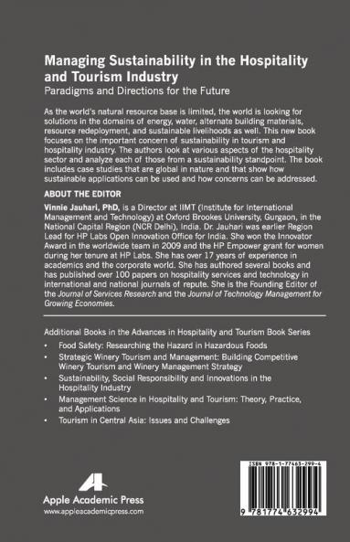 Managing Sustainability in the Hospitality and Tourism Industry
