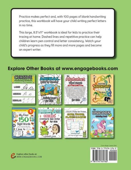 Blank Handwriting Workbook for Kids