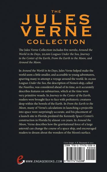 The Jules Verne Collection (5 Books in 1) Around the World in 80 Days 20000 Leagues Under the Sea Journey to the Center of the Earth From the Earth to the Moon Around the Moon (Deluxe Library Edition)