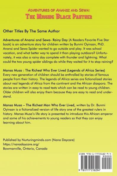 Adventures of Anansi and Sewa: The Missing Black Panther: The Missing Black Panther: The Missing Balck Panther: 2 (The Adventure of Anansi and Sewa)