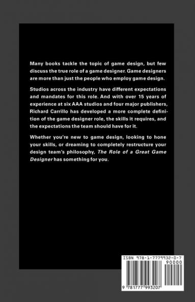 The Role of a Great Game Designer: 1 (The Game Designer Handbook)