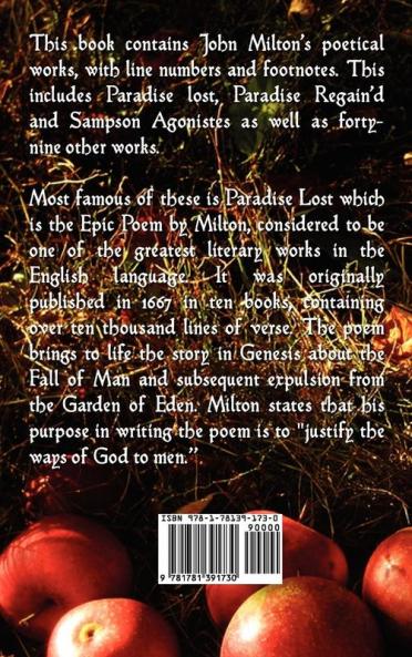 Paradise Lost Paradise Regained and Other Poems. the Poetical Works of John Milton