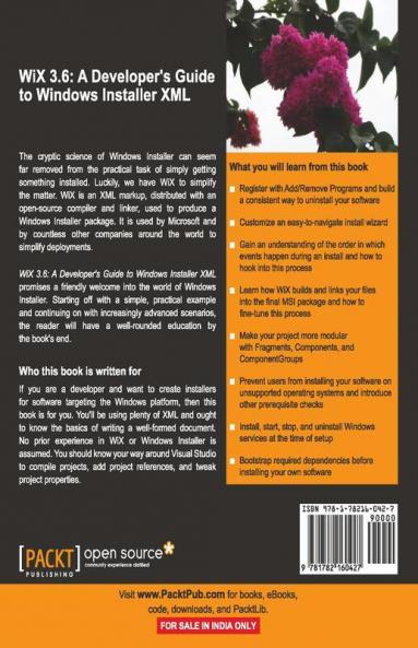 WiX 3.6: A Developer's Guide to Windows Installer XML