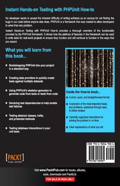 Instant Hands-on Testing with PHPUnit How-to