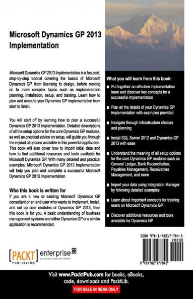 Microsoft Dynamics GP 2013 Implementation
