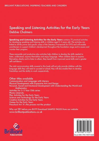 Speaking and Listening Activities for the Early Years
