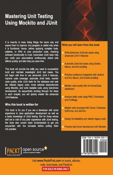 Mastering Unit Testing Using Mockito and JUnit